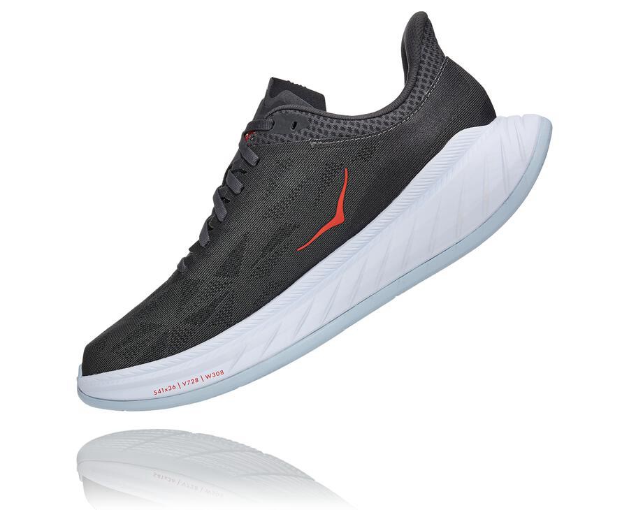 Hoka One One Mens Running Shoes - Carbon X 2 - Black/White - MDUZ16829